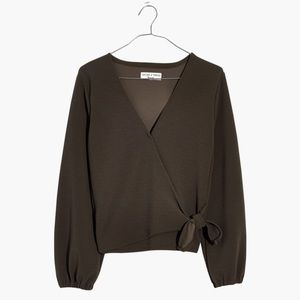 Texture & Thread Crepe Wrap Top